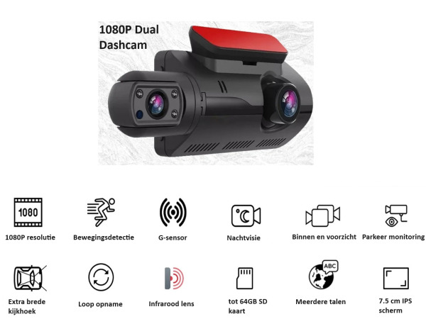 FHD dashcam - met dual lens en Wifi – foto 3 – kavel bij XL Auctions