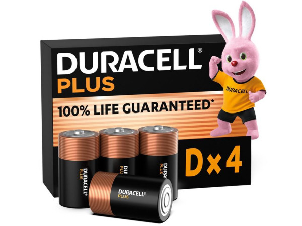 Duracell Plus D - alkaline batterijen - 1,5V, LR20 - 4 stuks – kavel bij XL Auctions