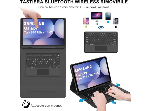 BT Toetsenbord met touchpad Qwerty + hoes 14.6" – foto 2 – kavel bij XL Auctions