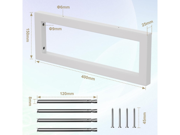 JYiuog plankhouders (4 stuks) 40cm Wit – foto 2 – kavel bij XL Auctions