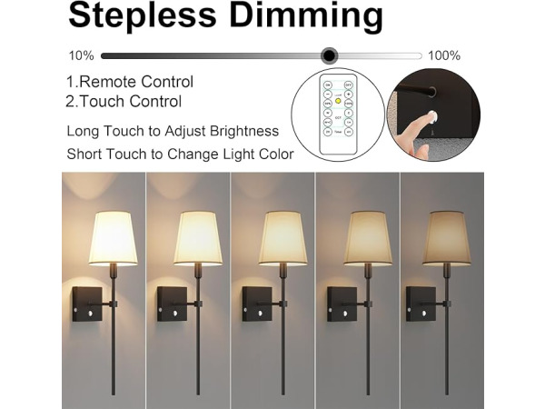 Coinmit Draadloze Wandlamp (2 Stuks) zwart – foto 5 – kavel bij XL Auctions