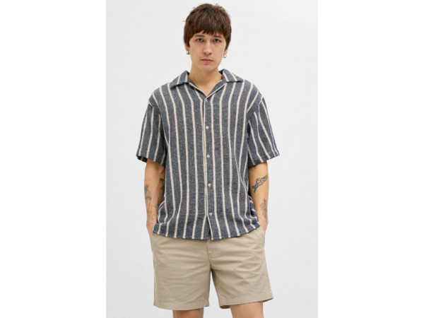 Jack & Jones Coba Stripe Resort Shirt Ocean Cavern - M – foto 2 – kavel bij XL Auctions