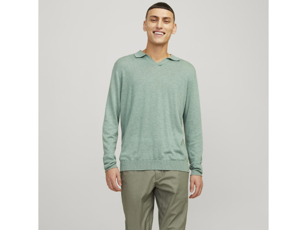 Jack & Jones Cigor Linen Split Neck Trui Lily Pad - M – foto 2 – kavel bij XL Auctions