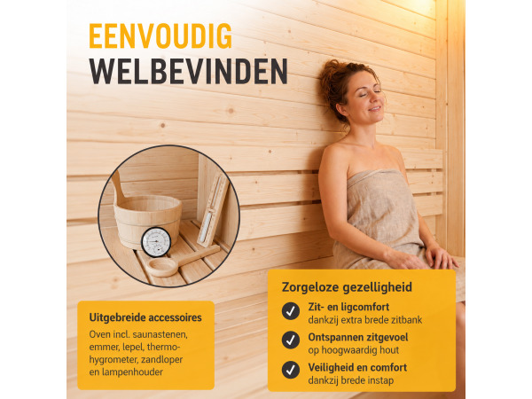 Cube buitensauna Fjora XL voor 6 personen - 9 kW – foto 5 – kavel bij XL Auctions