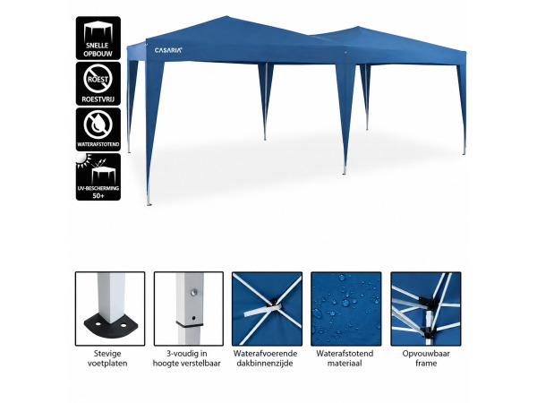 Vouwpaviljoen 3 x 6 m met UV 50+ - blauw – foto 5 – kavel bij XL Auctions