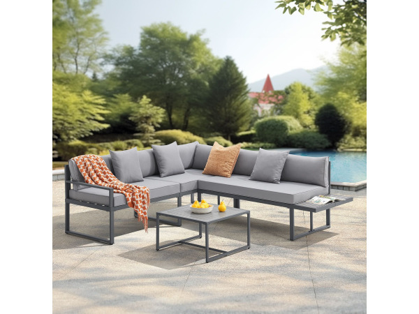 Loungeset Tropez - 4 persoons - donkergrijs – foto 9 – kavel bij XL Auctions