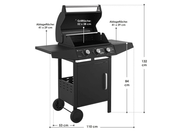 Lousiana Gasbarbecue - 3 branders - Zwart – foto 14 – kavel bij XL Auctions