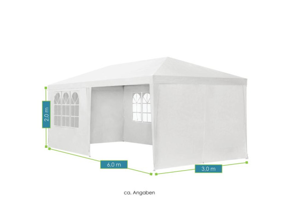 Partytent met zijwanden 3x6m wit – foto 3 – kavel bij XL Auctions