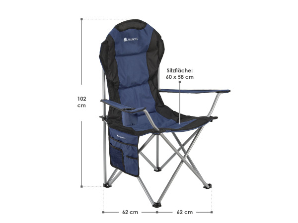 Inklapbare Campingstoel / Vouwstoel Lido - Blauw – foto 2 – kavel bij XL Auctions