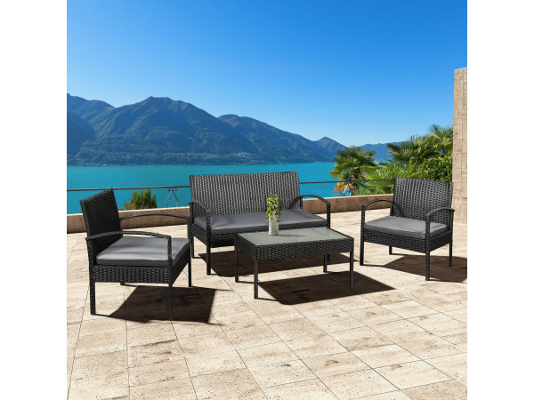 Loungeset Trinidad - Polyrotan - Donkergrijs – foto 11 – kavel bij XL Auctions