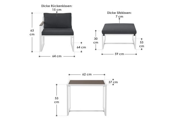 Tuinset / Loungeset Bari - 5-delig - Donkergrijs – foto 9 – kavel bij XL Auctions