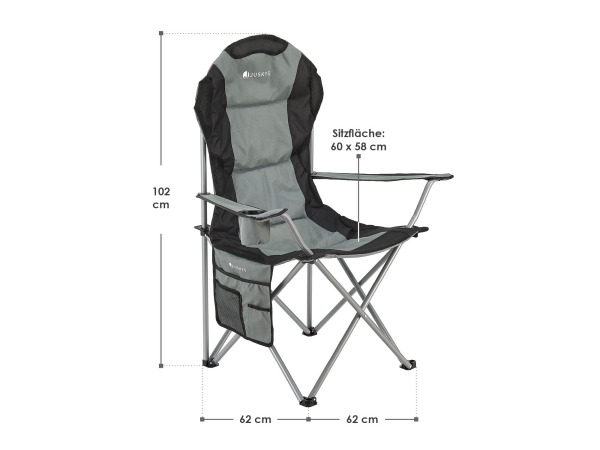 Campingstoel / Vouwstoel Lido - Grijs - Incl. Opbergtas – foto 2 – kavel bij XL Auctions