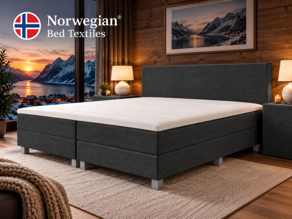 Norwegian Aurora Boxspring - 160x200cm - Antraciet – kavel bij XL Auctions