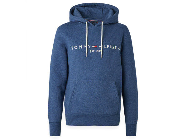 Tommy Hilfiger Logo Hoodie Aegean Sea Heather - XL