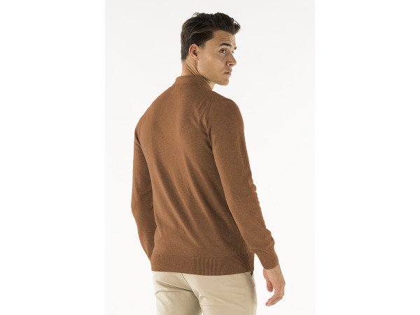 Presly & Sun Brad Long Sleeve Knitted Polo Camel - M – foto 3 – kavel bij XL Auctions