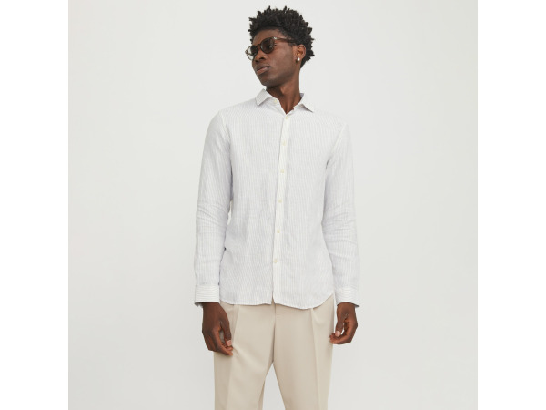 Jack & Jones Parker Linen Stripe Overhemd Travertine - XL – foto 4 – kavel bij XL Auctions