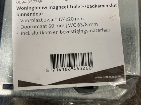 10x Intersteel magneetslot toilet/badkamer 63/8 met sluitplaat – foto 4 – kavel bij XL Auctions