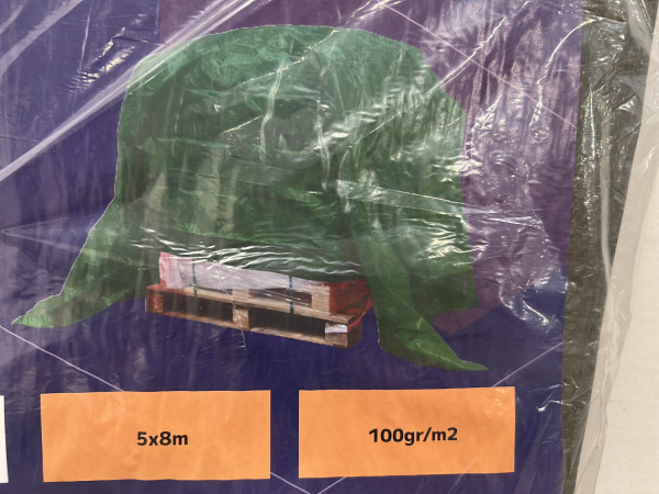 3x Konvox dekkleed 5x8m 100gr/m2 groen – foto 2 – kavel bij XL Auctions