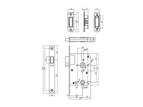 10x Intersteel magneetslot toilet/badkamer 63/8 met sluitplaat – foto 6 – kavel bij XL Auctions