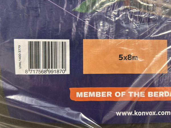 3x Konvox dekkleed 5x8m 100gr/m2 groen – foto 5 – kavel bij XL Auctions
