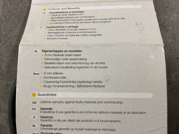 6x Yale fietsslot met cijfercode 120cm – foto 4 – kavel bij XL Auctions