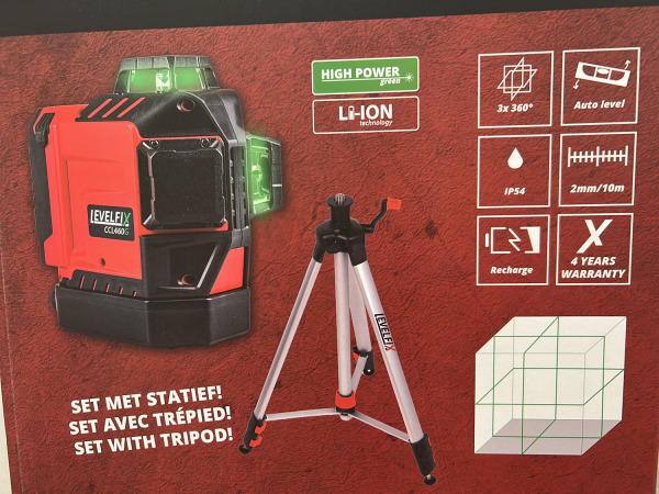 Levelfix cone/kruislijnlaser groen set met statief CCL460G – foto 6 – kavel bij XL Auctions