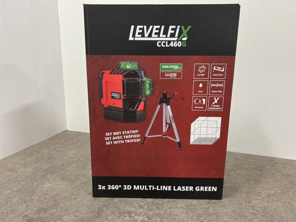 Levelfix cone/kruislijnlaser groen set met statief CCL460G – foto 8 – kavel bij XL Auctions