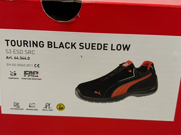 Puma veiligheidsschoen maat 44 S3 Touring zwart/rood – foto 8 – kavel bij XL Auctions