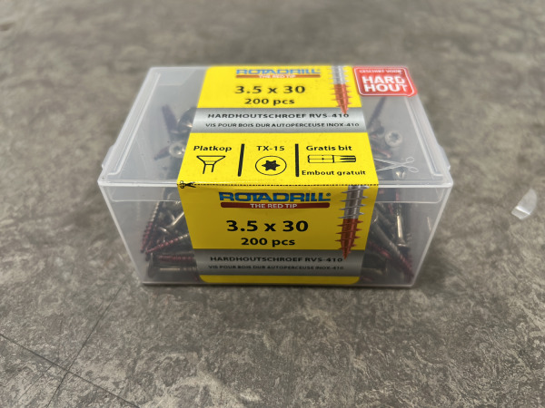 5x Rotadrill hardhoutschroeven rvs ø3,5x30mm 200-pack – foto 5 – kavel bij XL Auctions