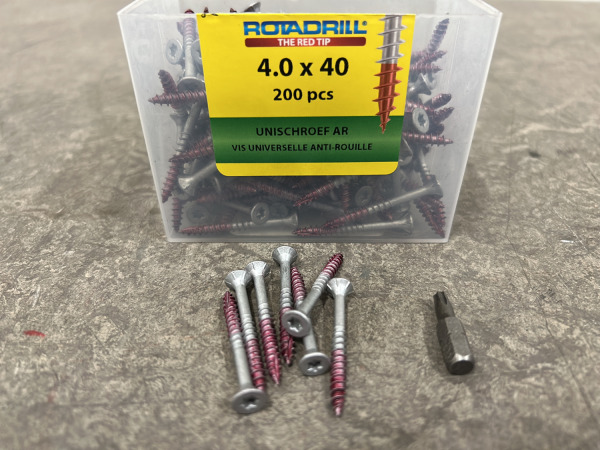 8x Rotadrill universeelschroeven ø4,0x40mm AR 200-pack – foto 4 – kavel bij XL Auctions