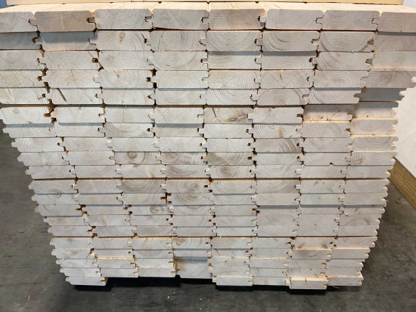 60x Vuren blokhutprofiel mes- en groef 119x14,5x4,5cm – foto 6 – kavel bij XL Auctions