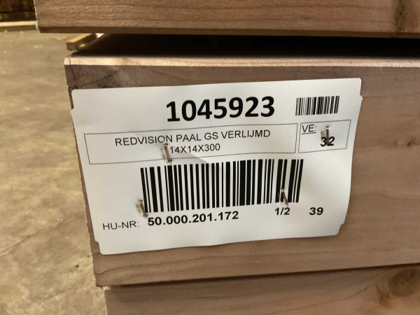 6x Redvision paal geschaafd verlijmd 300x14x14 cm – foto 6 – kavel bij XL Auctions