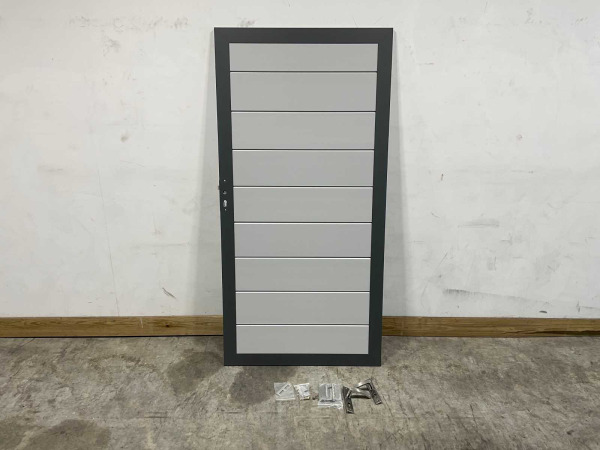 Aluminium tuindeur - lichtgrijs - 183x93 cm – foto 2 – kavel bij XL Auctions