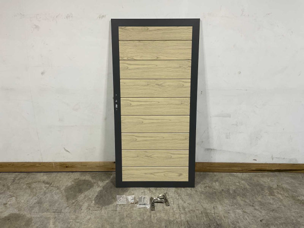 Aluminium tuindeur - houtlook eik - 183x93 cm – foto 2 – kavel bij XL Auctions