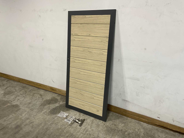 Aluminium tuindeur - houtlook eik - 183x93 cm – foto 3 – kavel bij XL Auctions