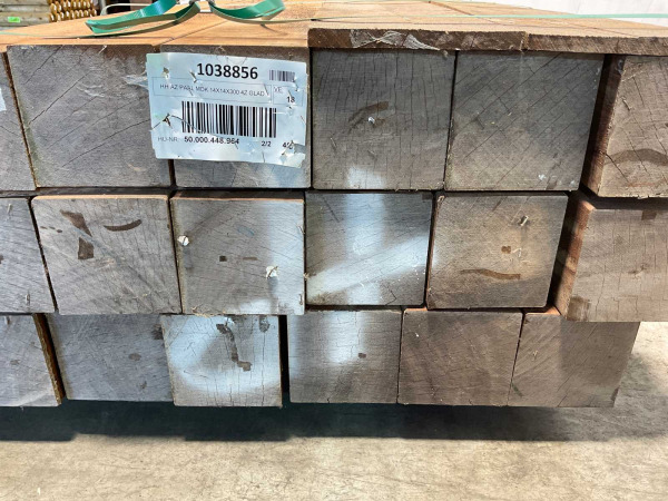 6x Azobé paal met diamantkop 300x14x14cm – foto 4 – kavel bij XL Auctions