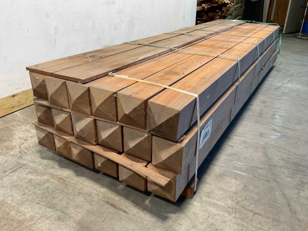 6x Azobé paal met diamantkop 300x14x14cm – foto 5 – kavel bij XL Auctions