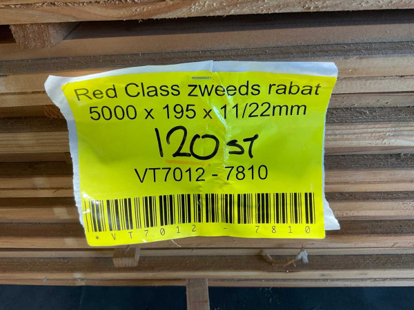 40x Red Class Zweeds Rabat 500x18,5x1,1-2,2 cm – foto 7 – kavel bij XL Auctions
