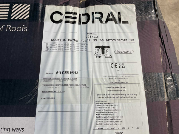 1008x Cedral leisteen 3G - betongrijs - 60x32cm – foto 7 – kavel bij XL Auctions