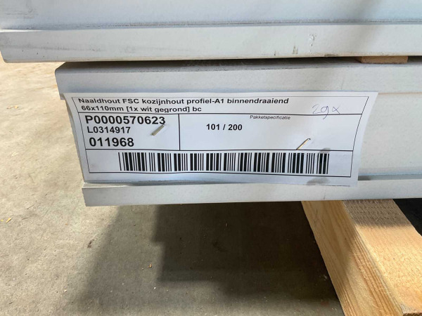 5x Kozijn profiel-A1 binnendraaiend - 200x11x6,6 cm gegrond – foto 9 – kavel bij XL Auctions