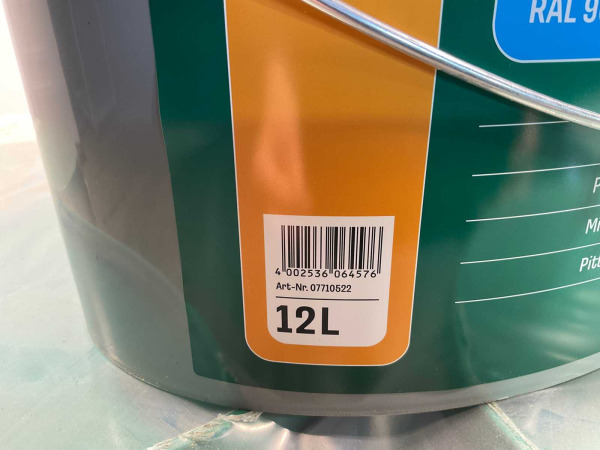 16x Matte muur- en plafondverf - 12 liter - wit RAL 9016 – foto 3 – kavel bij XL Auctions