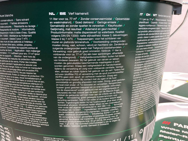 20x Matte muur- en plafondverf - 11 ltr - wit – foto 7 – kavel bij XL Auctions