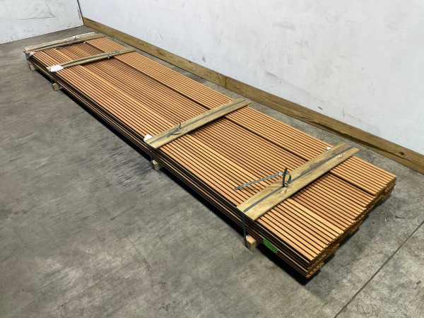 50x Rhombusprofielplank Rib5 Ayous ThermoWood 420x13,8x2,1 cm – foto 2 – kavel bij XL Auctions