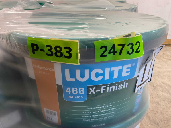 8x Matte muur- en plafondverf - 12 liter - wit RAL 9010 – foto 6 – kavel bij XL Auctions