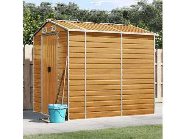 VidaXL metalen tuinschuur houtlook 215x191x198cm – foto 3 – kavel bij XL Auctions