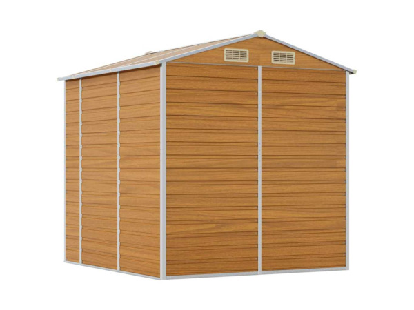 VidaXL metalen tuinschuur houtlook 215x191x198cm – foto 6 – kavel bij XL Auctions