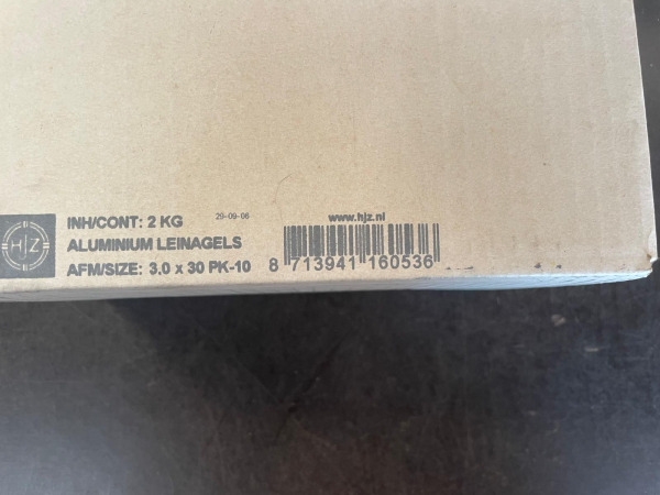 Aluminium Leinagels 3,0 x 30 mm – 2 kg – foto 2 – kavel bij XL Auctions