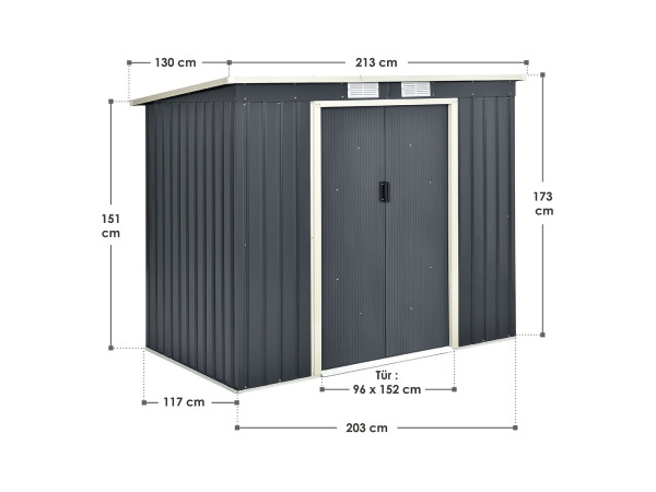 Metalen tuinhuis M - 213 × 130 × 173cm – foto 2 – kavel bij XL Auctions