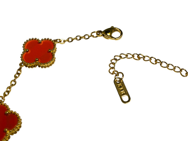 Uniek 18k GP | Alhambra Style Bracelet | Carnelian Orange – foto 3 – kavel bij XL Auctions