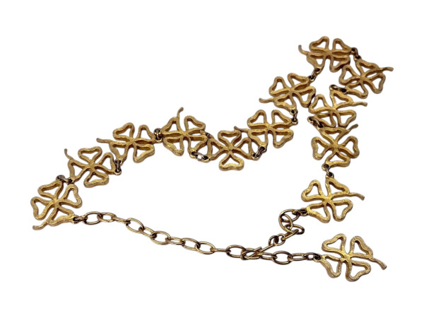 Vintage | Elegante Vergulde Ketting met Klavertjes